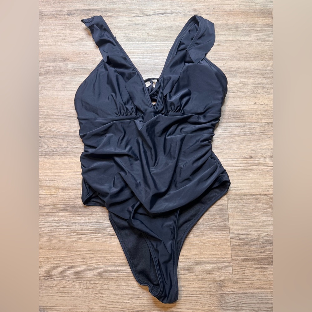 Elegant Black One-Piece Swimsuit